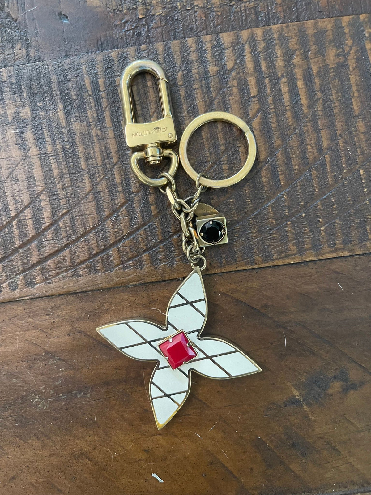 114. Louis Vuitton Malletage Flower Bag Charm
