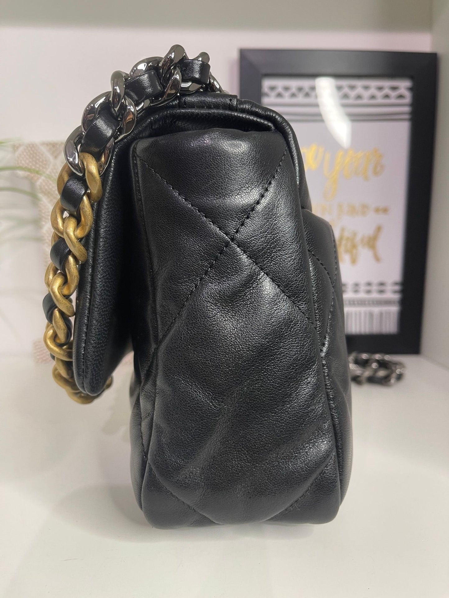 35. Chanel 19 Black Small Shoulder Bag