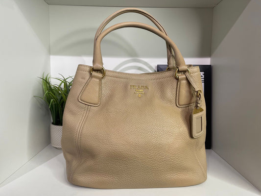 44. Prada Beige Hobo Bag