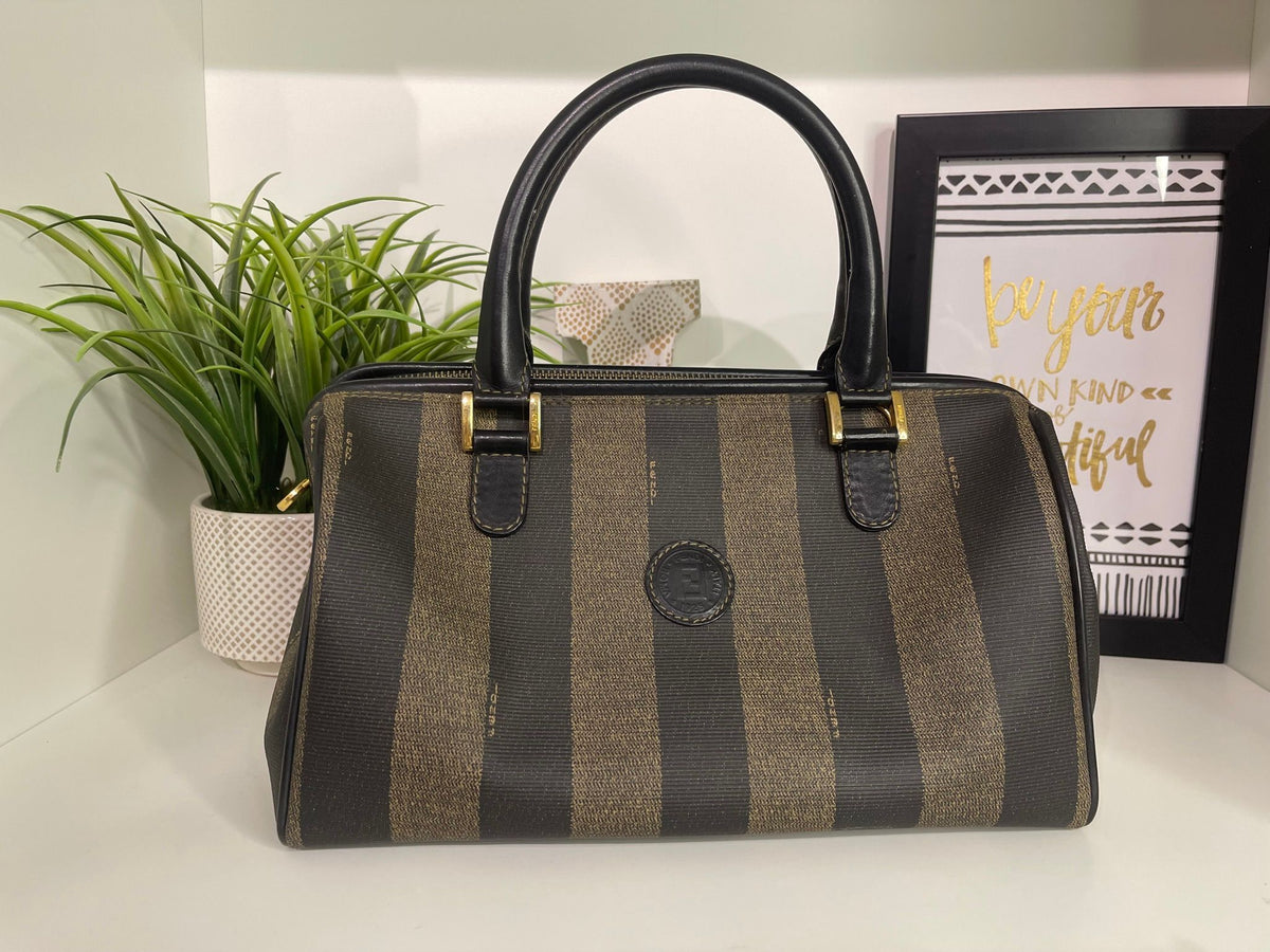 18. Fendi Pequin Boston Bag