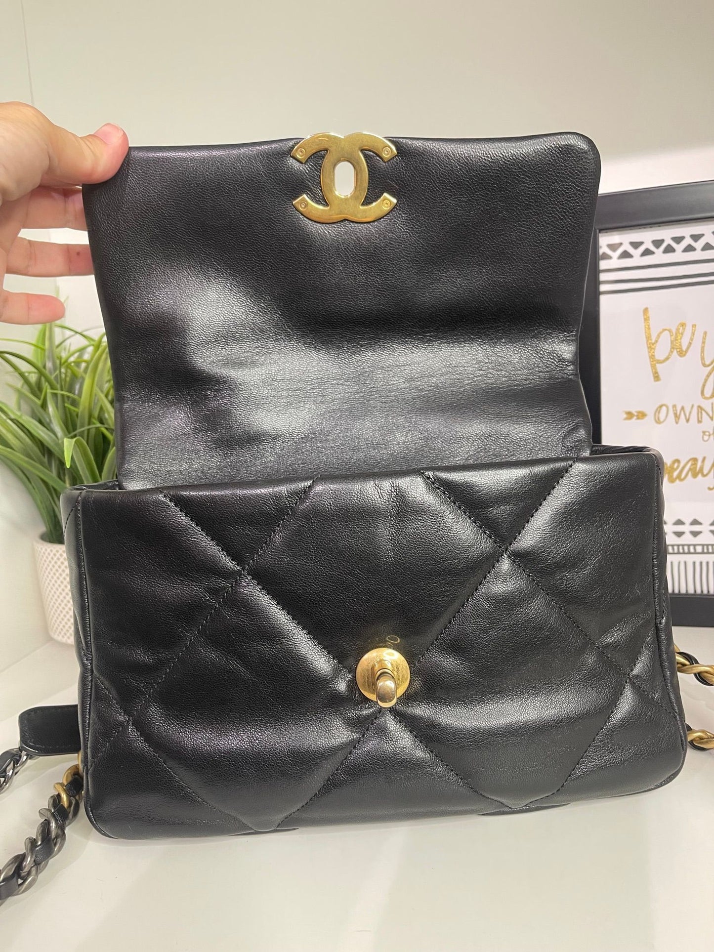 35. Chanel 19 Black Small Shoulder Bag