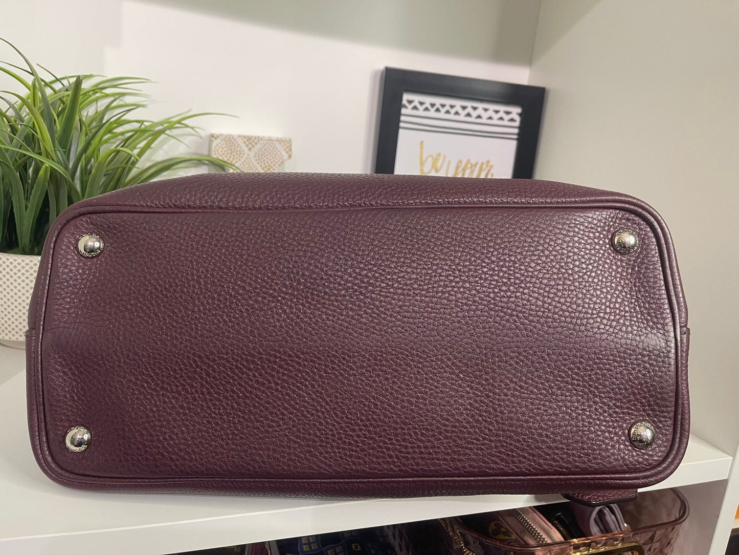 90. Prada Purple Leather Double Side Tote