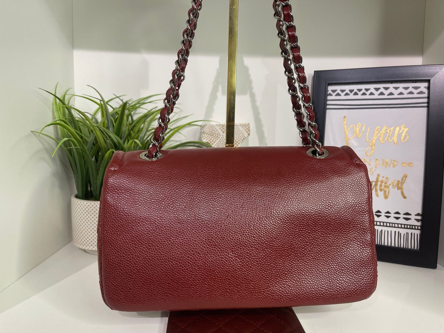 50. Chanel Caviar Bordeaux Shoulder Bag