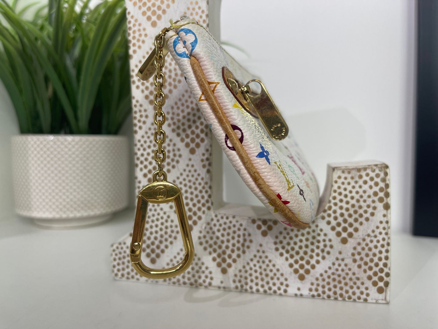 27. Louis Vuitton Takashi Murakami White Multicolor Key Cles MM