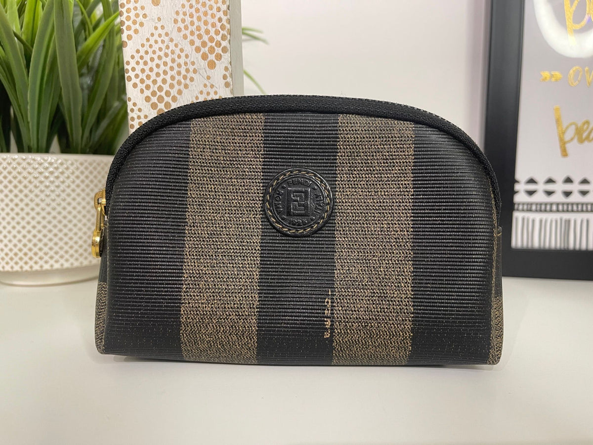12. Fendi Pequin Cosmetic Case Pouch