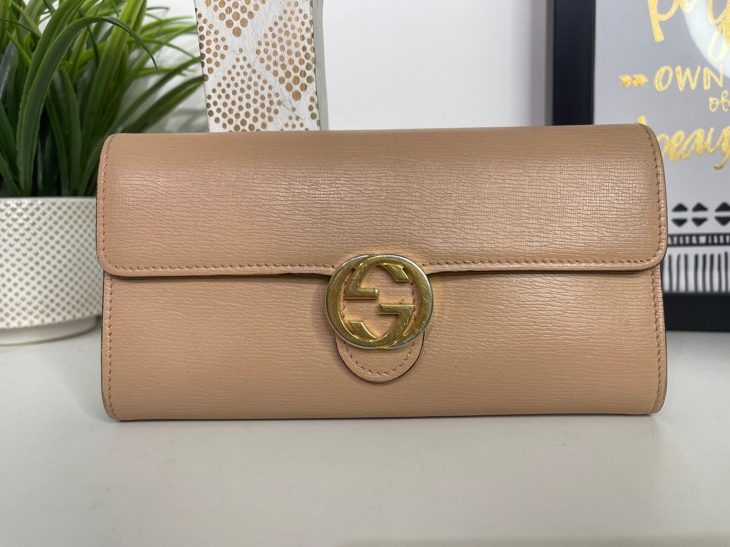 Gucci Interlocking GG Beige Long Wallet