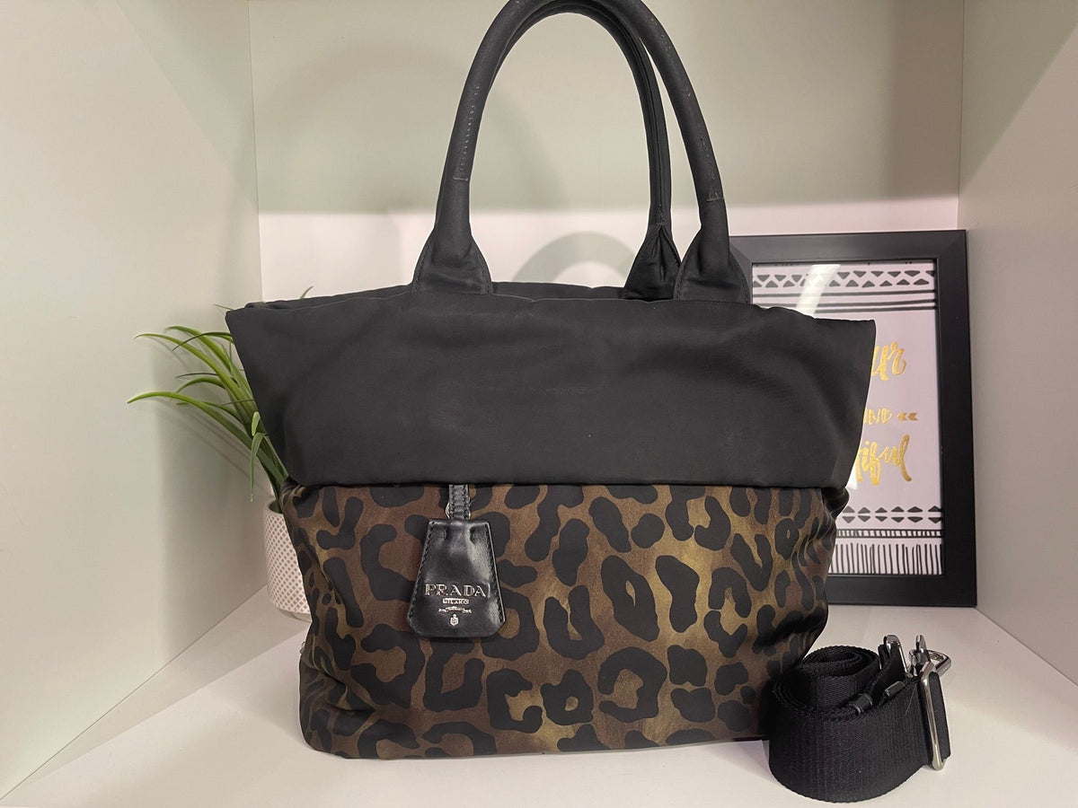 1. Prada Nylon Cheetah Print 2 Way