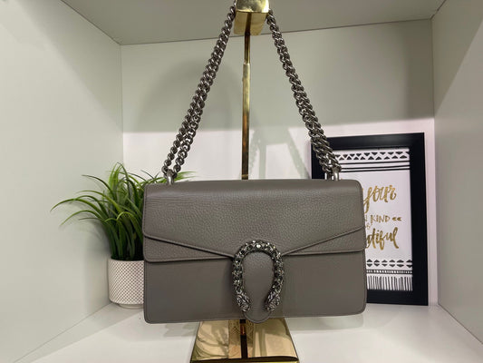 12. Gucci Gray Medium Dionysus Shoulder Bag
