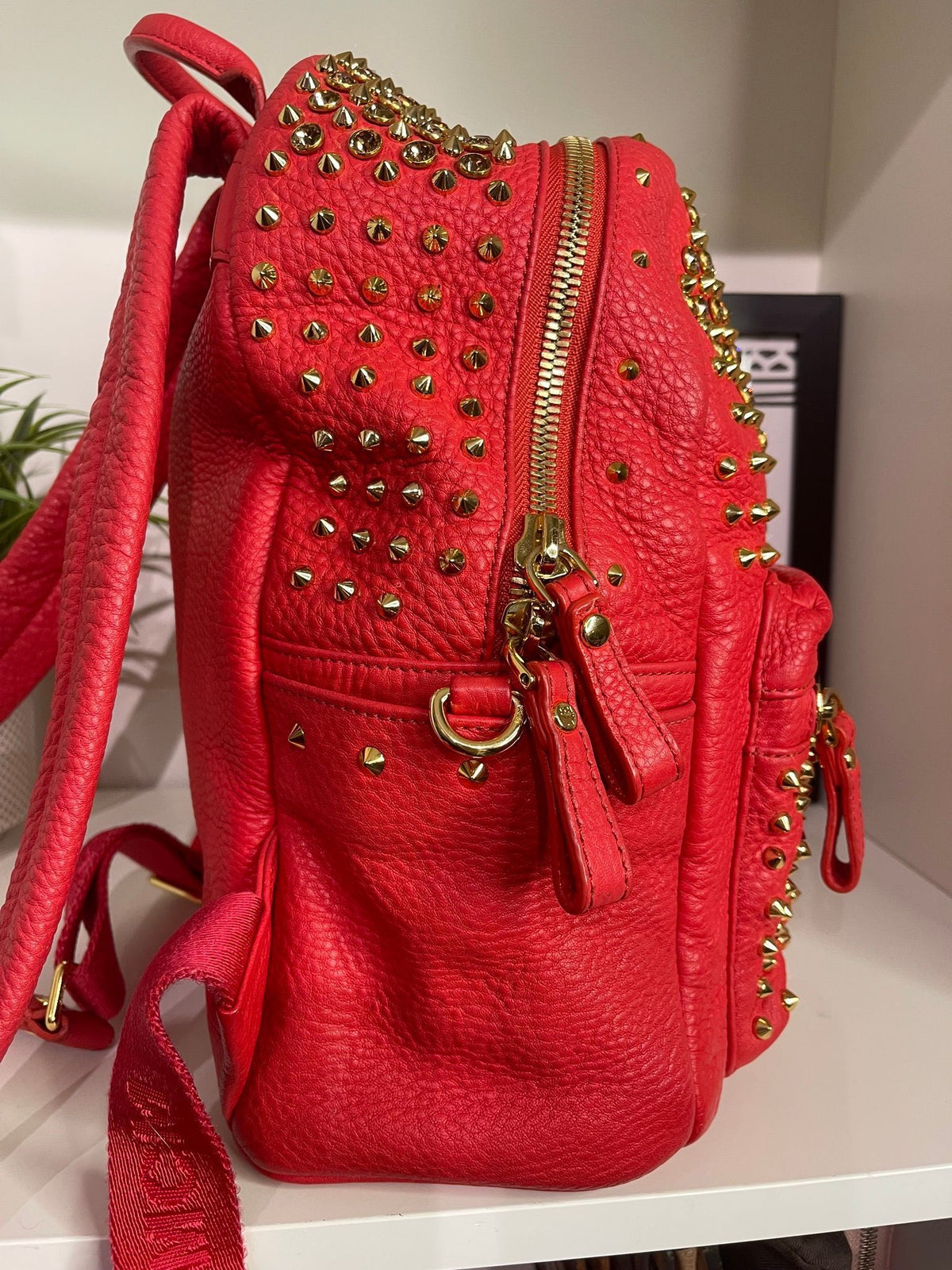 4. MCM Crystal Studded Backpack