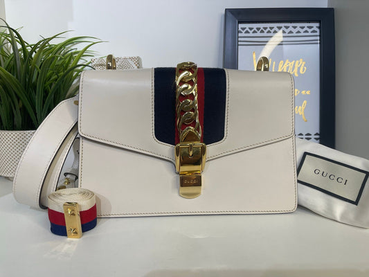 6. Gucci Ivory Sylvie 2 Way Large