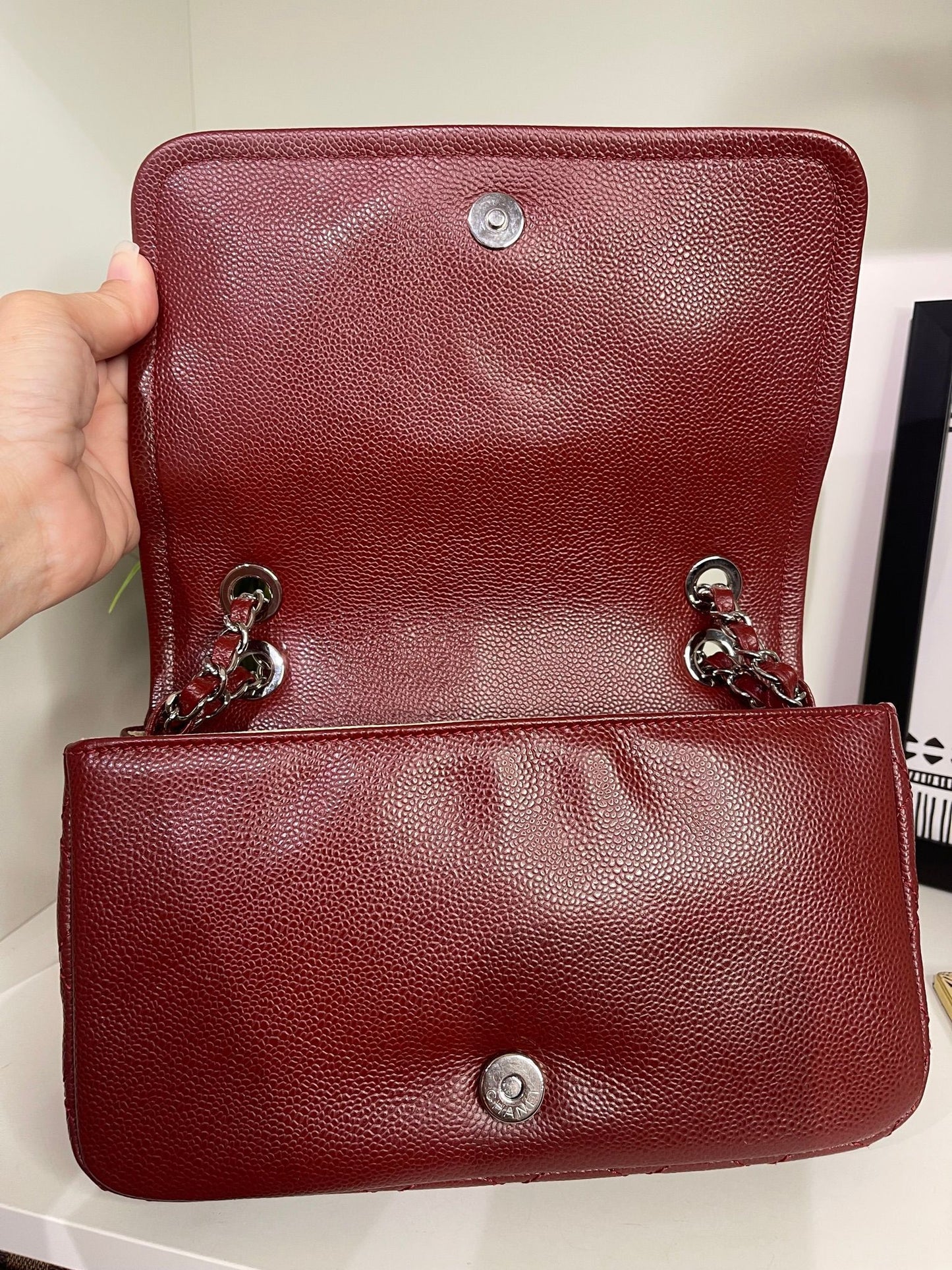 50. Chanel Caviar Bordeaux Shoulder Bag