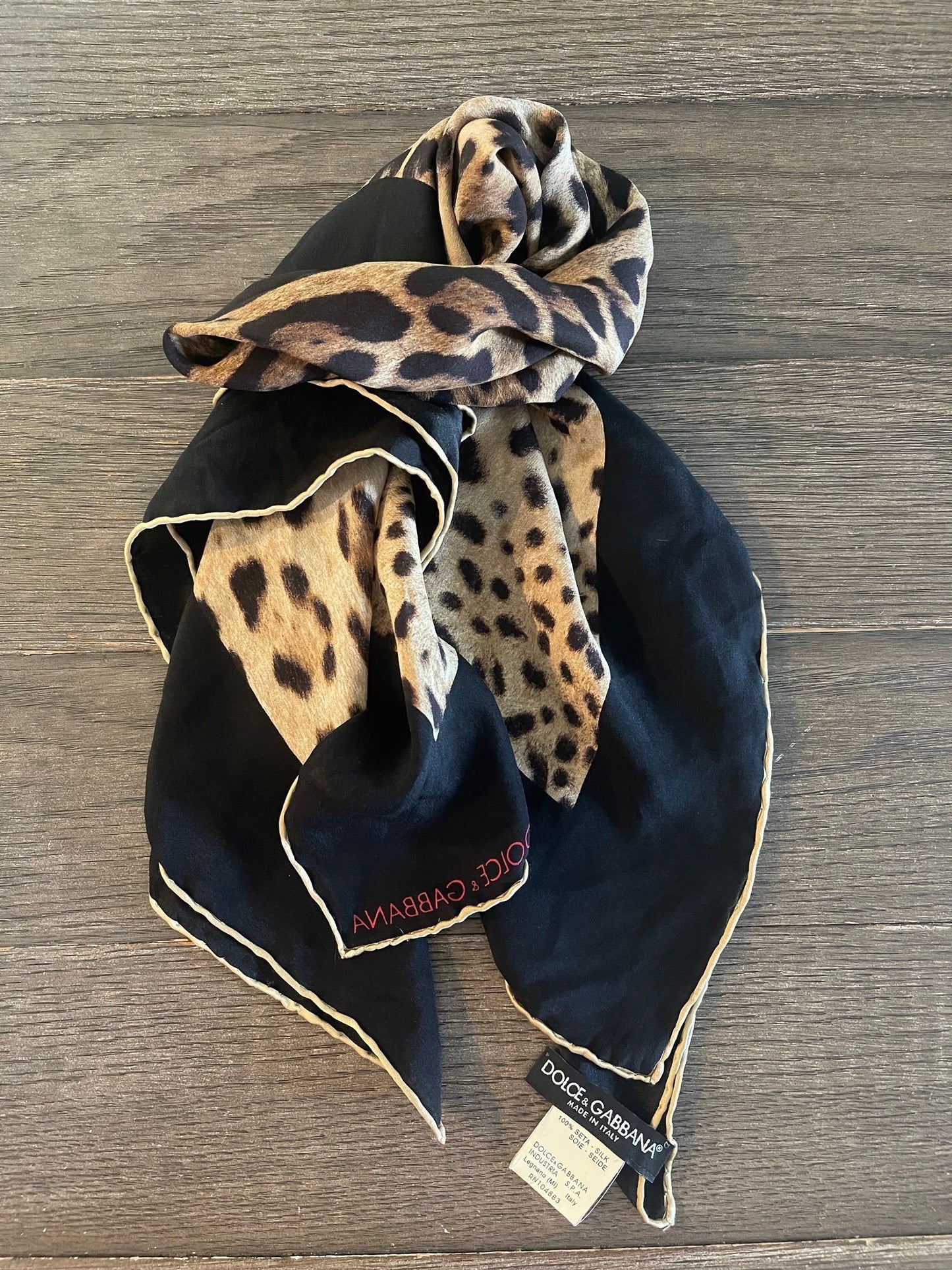 116. Dolce & Gabbana Cheetah Print Silk Scarf