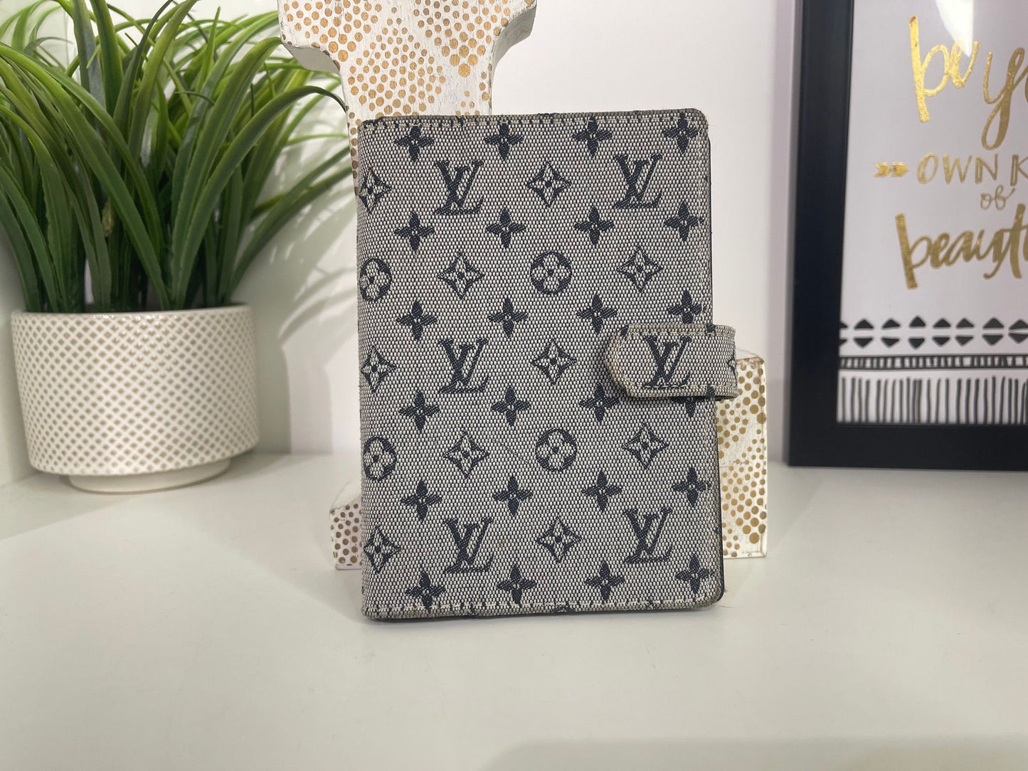 4. Louis Vuitton Blue Mini Lin Agenda PM