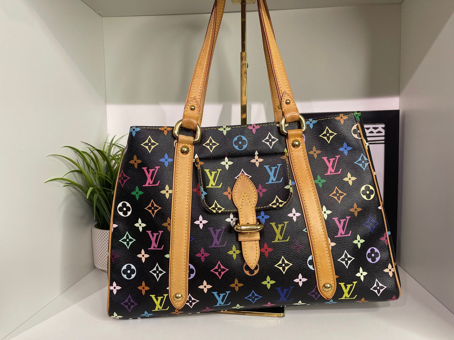 23. Louis Vuitton Black Multicolor Aurelia