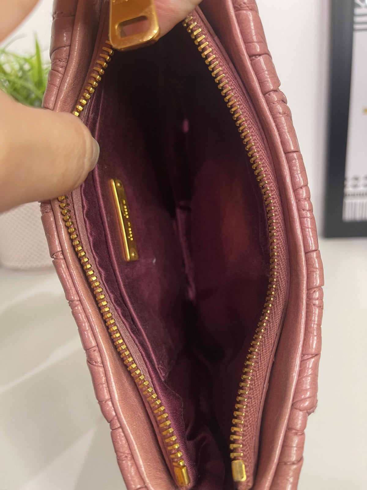 75. Miumiu Pink Matelasse Wristlet